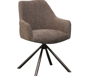 Bronx71 Esszimmerstuhl Kay Samt drehbar braun