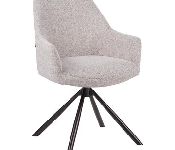 Bronx71 Esszimmerstuhl Kay drehbar Stoff off white / braun