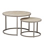 Couchtisch Set Sef Ø50 / 70cm Travertin beige
