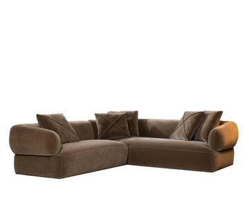 Bronx71 Ecksofa Palermo Samt braun links