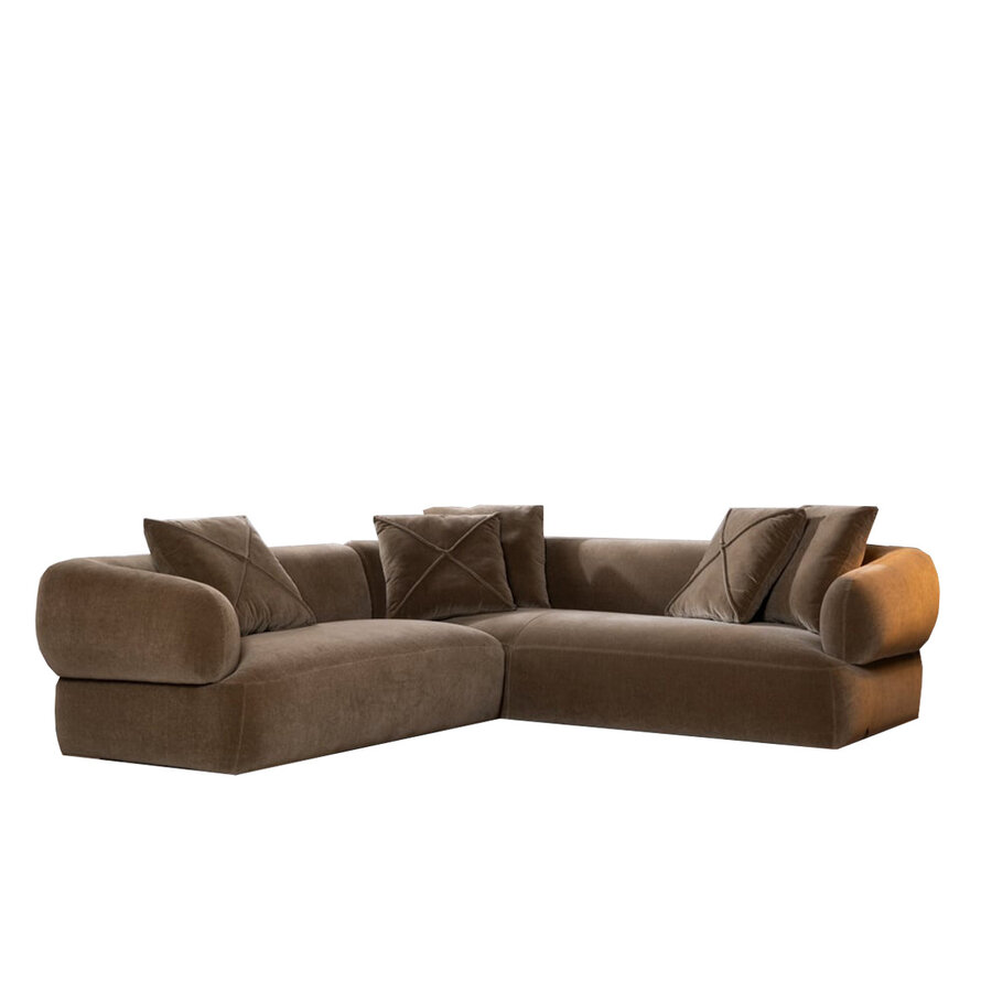 Ecksofa Palermo Samt braun links