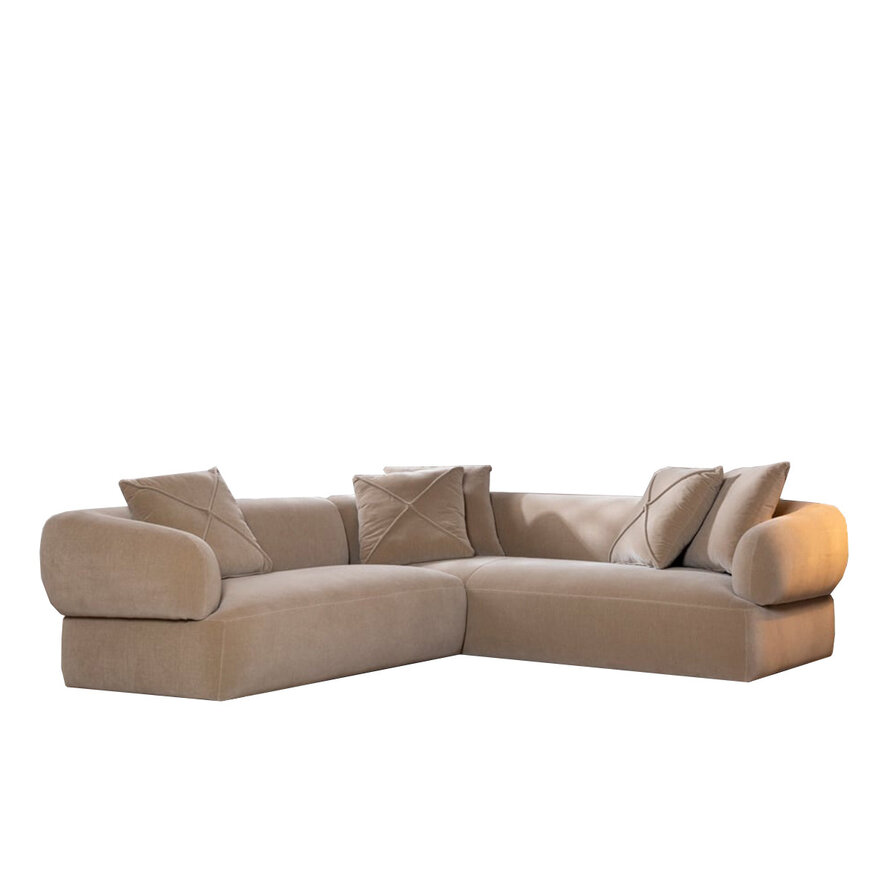 Ecksofa Palermo Samt taupe links