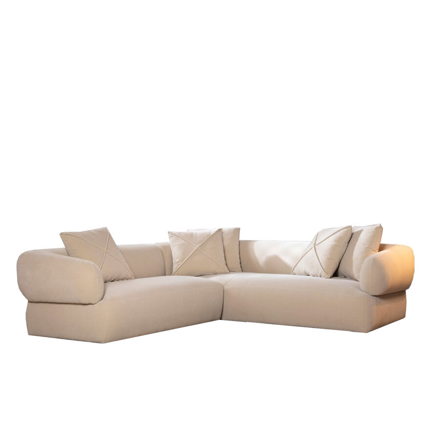 Ecksofa Palermo Samt beige links