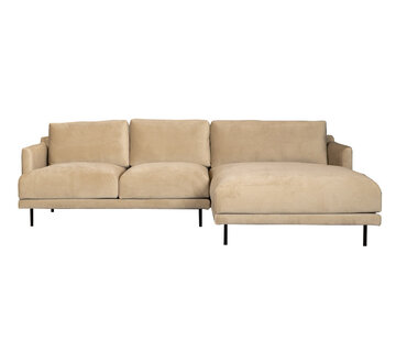 Bronx71 Ecksofa Denver Samt beige rechts