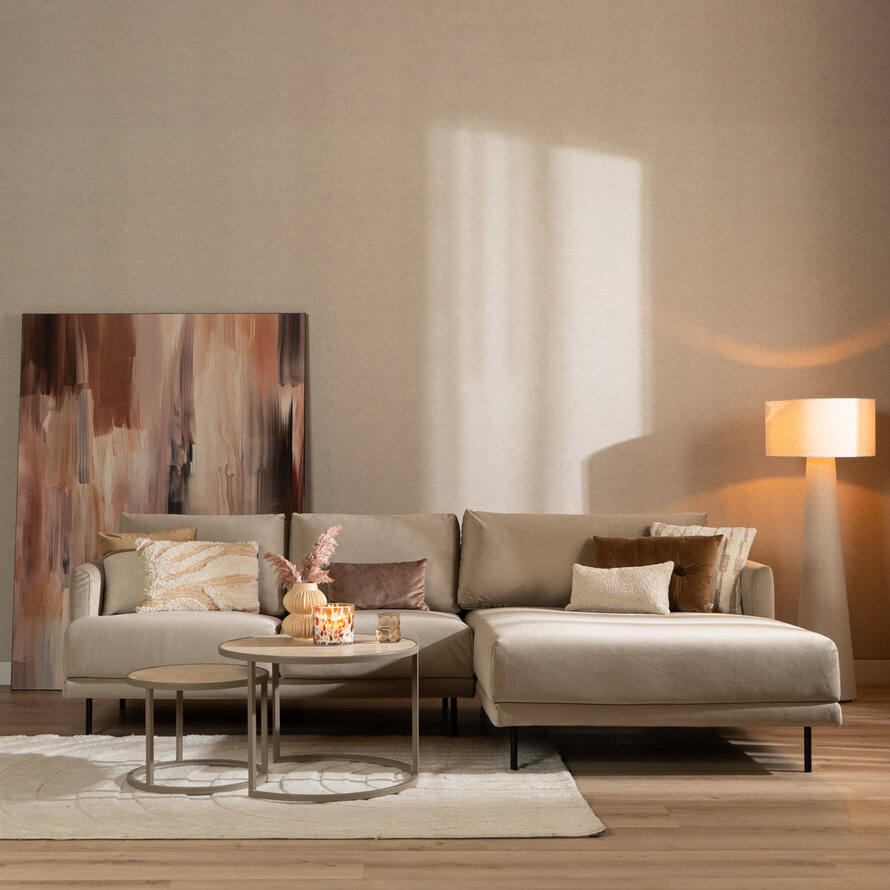 Ecksofa Denver Samt beige rechts