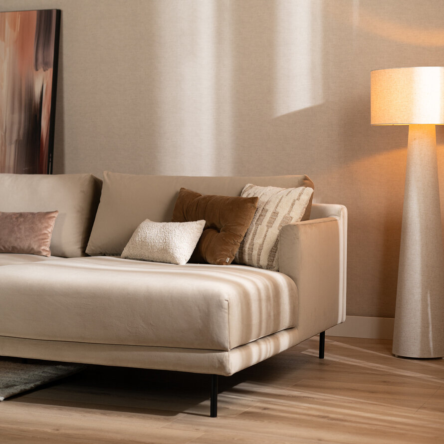 Ecksofa Denver Samt beige rechts