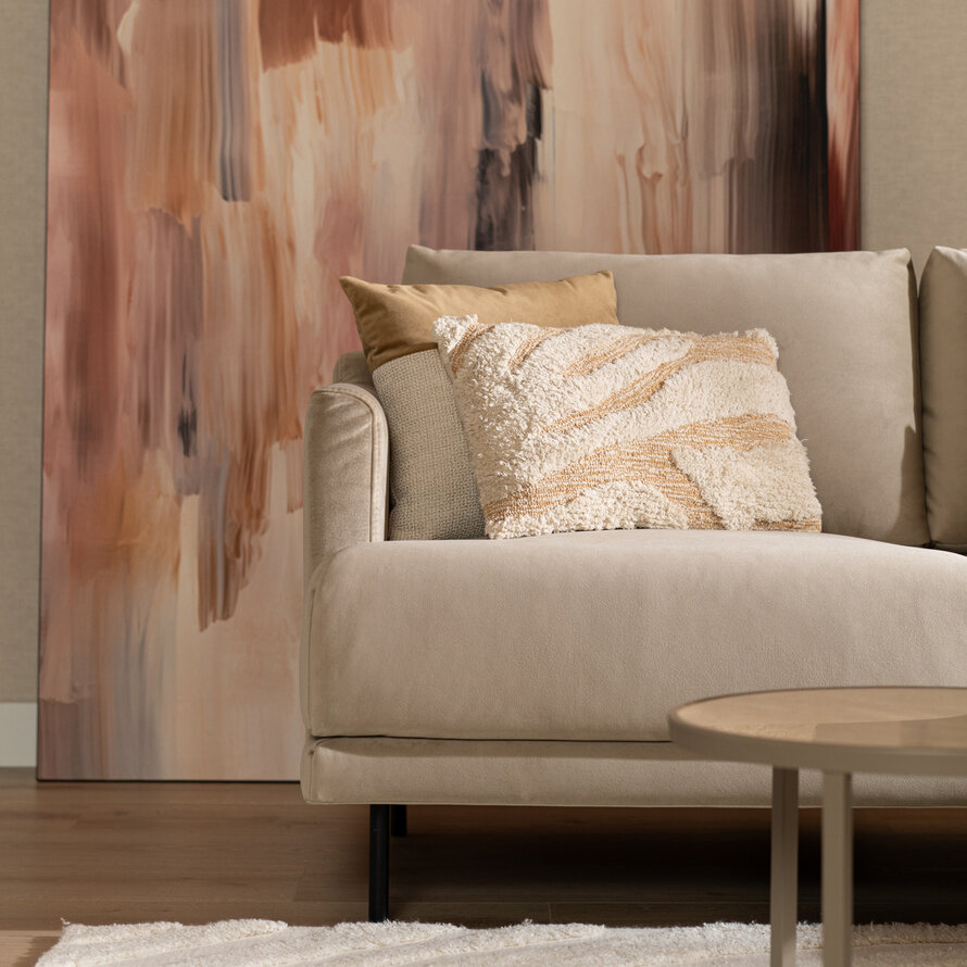 Ecksofa Denver Samt beige rechts