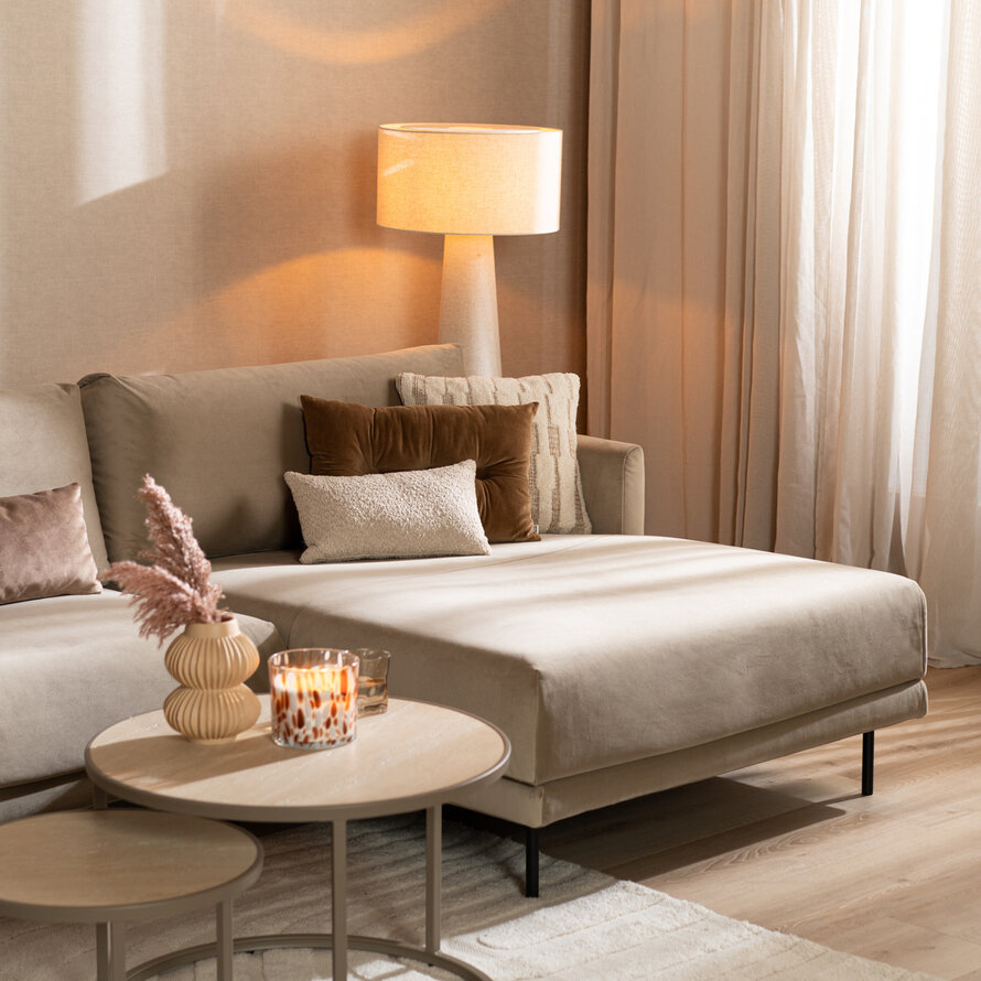 Ecksofa Denver Samt beige rechts