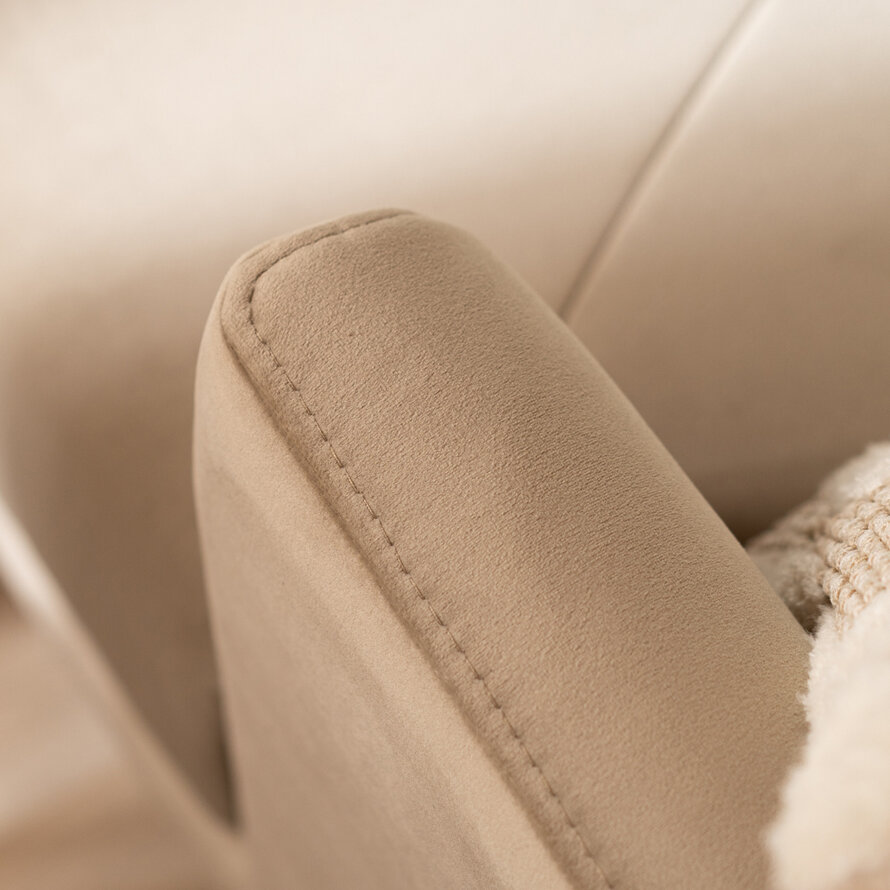 Ecksofa Denver Samt beige rechts