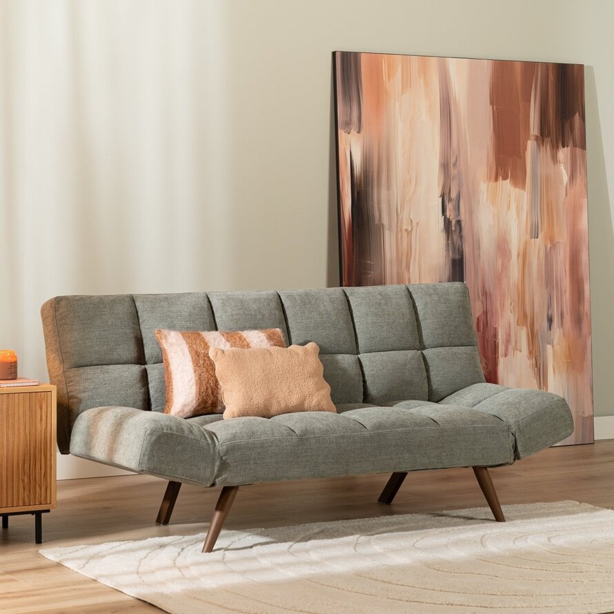 Schlafsofa 1,5-Sitzer Timo recycelter Stoff beige