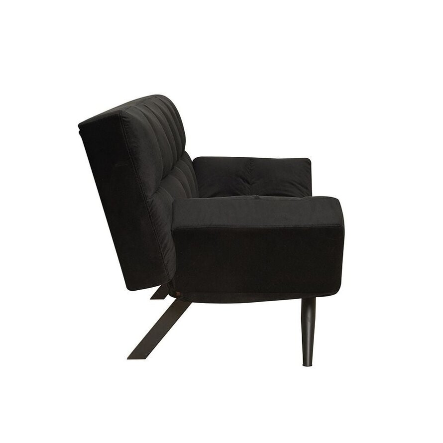Schlafsofa 1,5-Sitzer Timo Samt schwarz