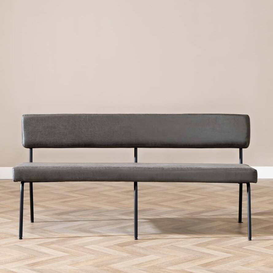Esszimmerbank Eco-Leder Espen anthrazit 160 cm
