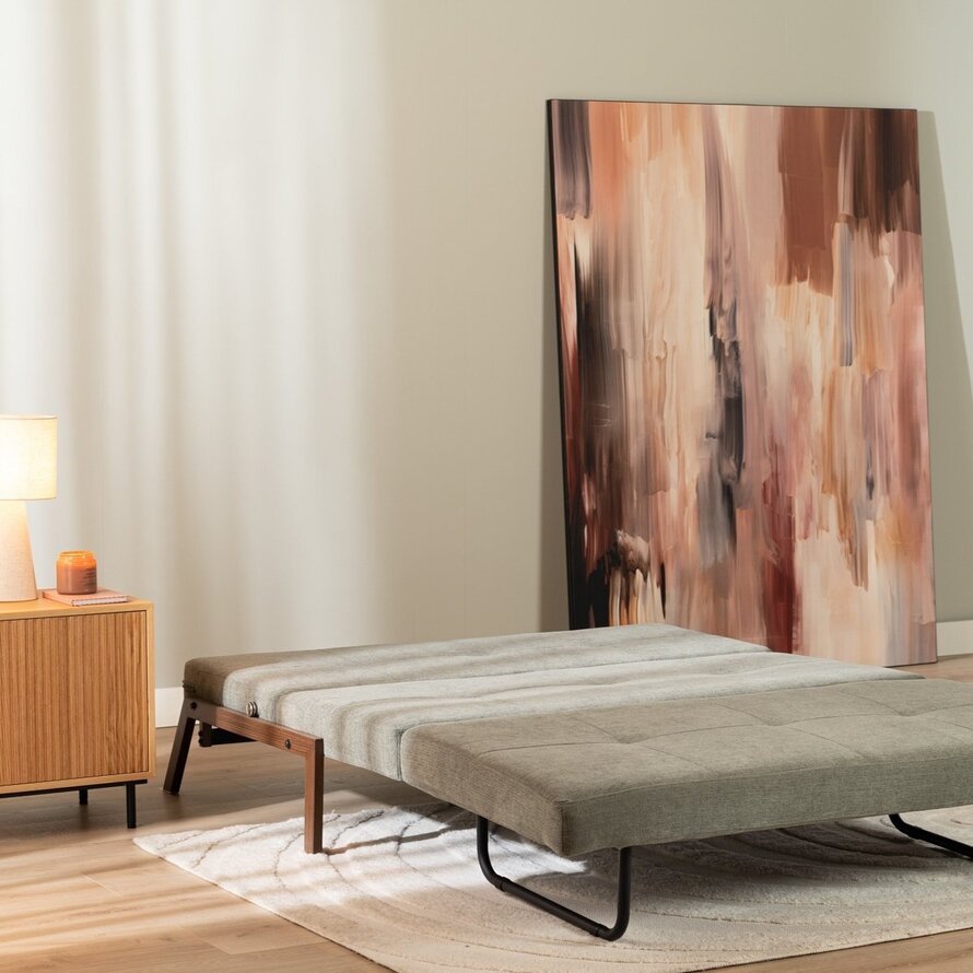 Schlafsofa 2-Sitzer Mikko recycelter Stoff grün
