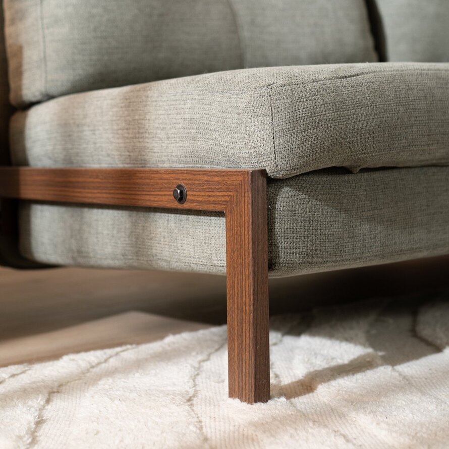Schlafsofa 2-Sitzer Mikko recycelter Stoff grün