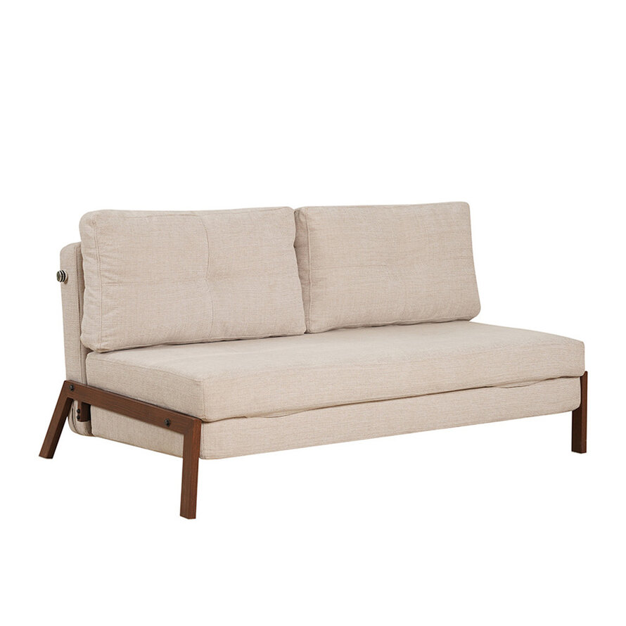 Schlafsofa 2-Sitzer Mikko recycelter Stoff beige