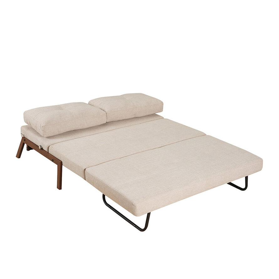 Schlafsofa 2-Sitzer Mikko recycelter Stoff beige