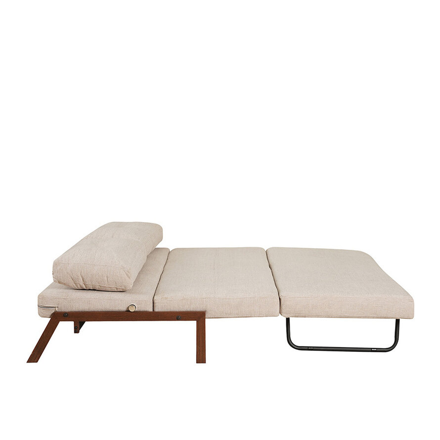 Schlafsofa 2-Sitzer Mikko recycelter Stoff beige