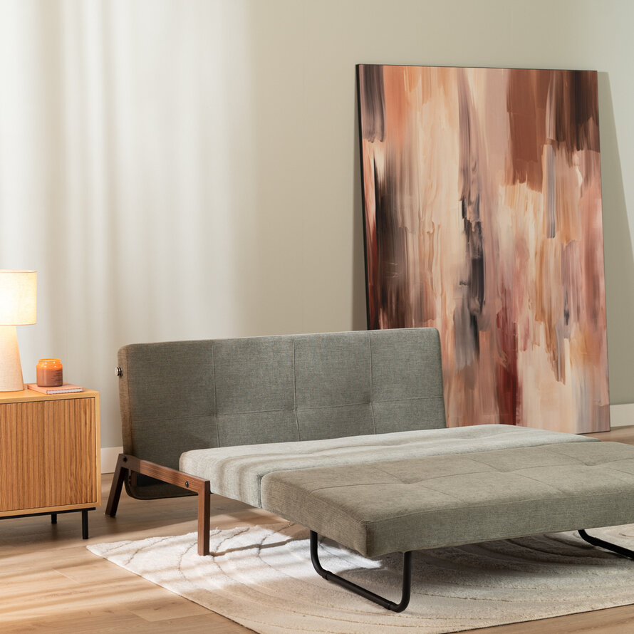 Schlafsofa 2-Sitzer Mikko recycelter Stoff beige