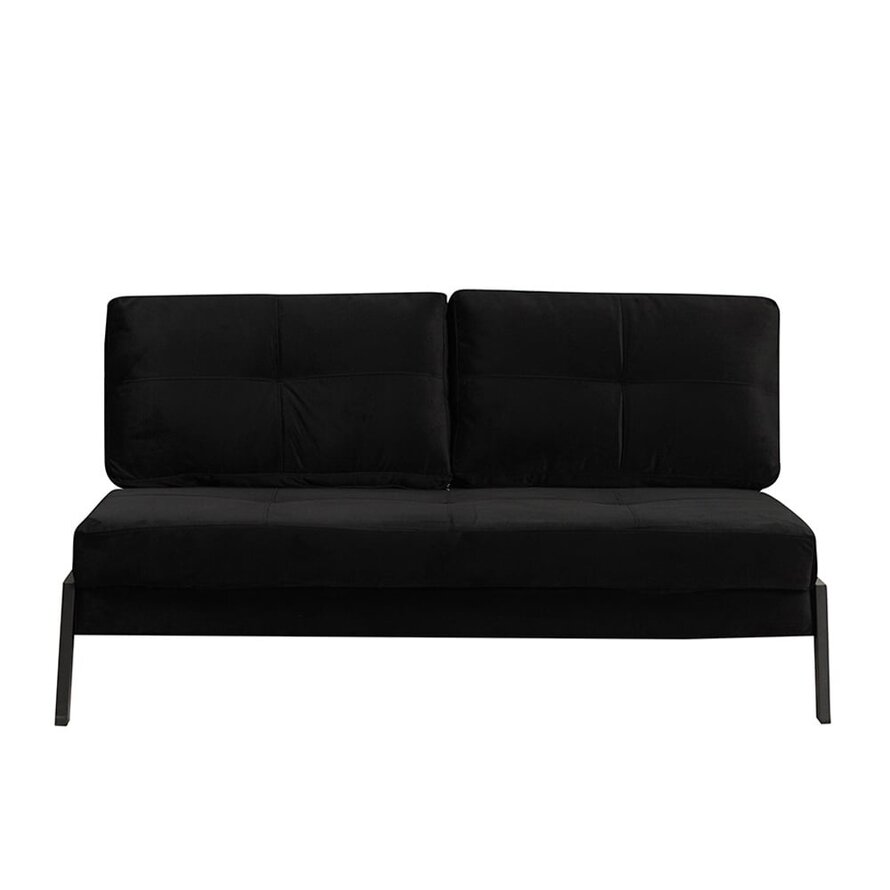 Schlafsofa 2-Sitzer Mikko Samt schwarz
