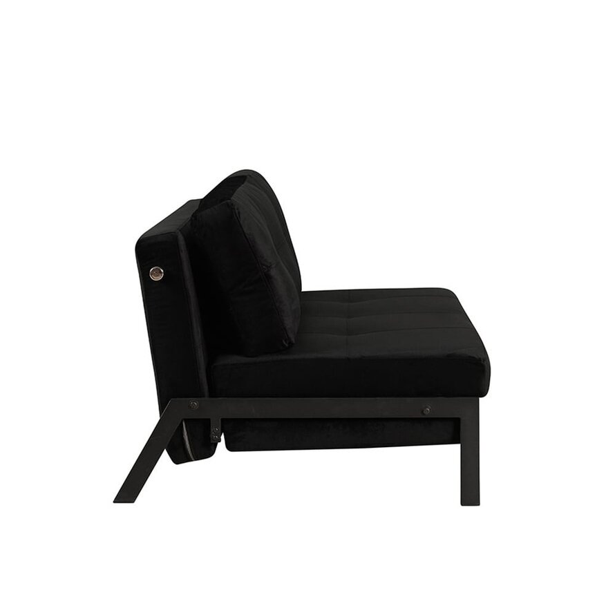 Schlafsofa 2-Sitzer Mikko Samt schwarz