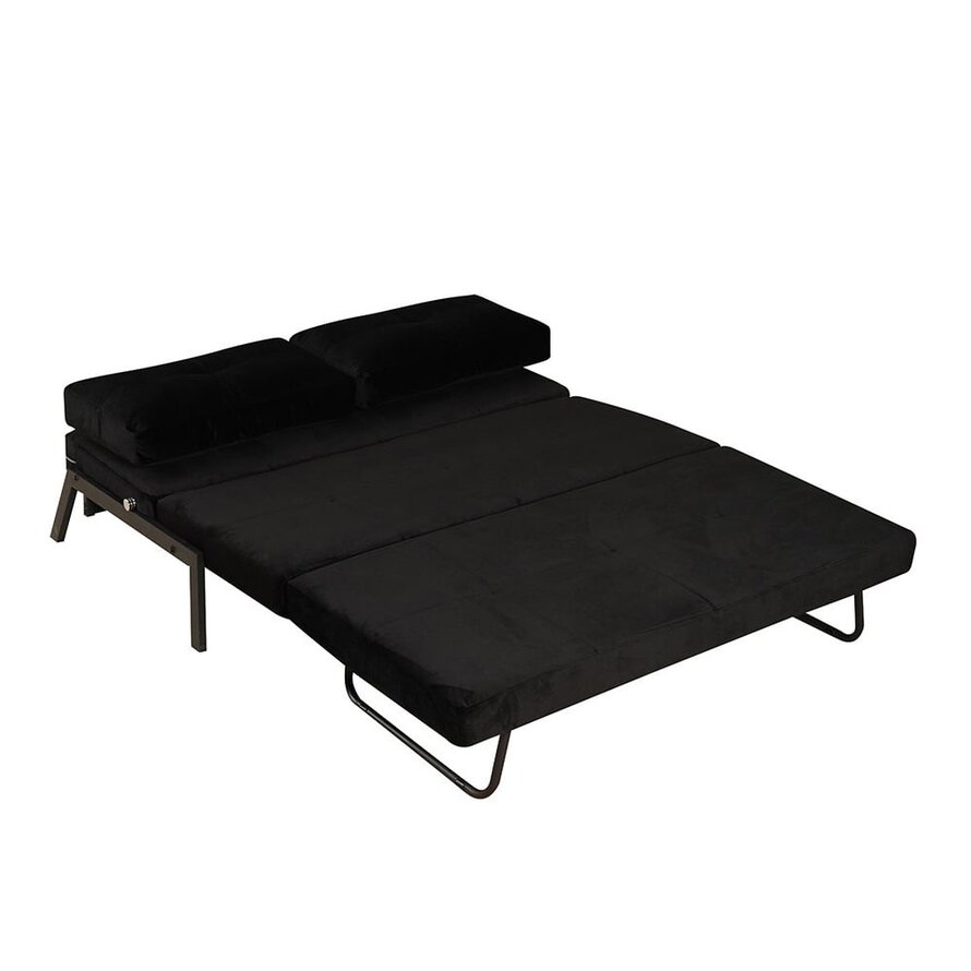Schlafsofa 2-Sitzer Mikko Samt schwarz