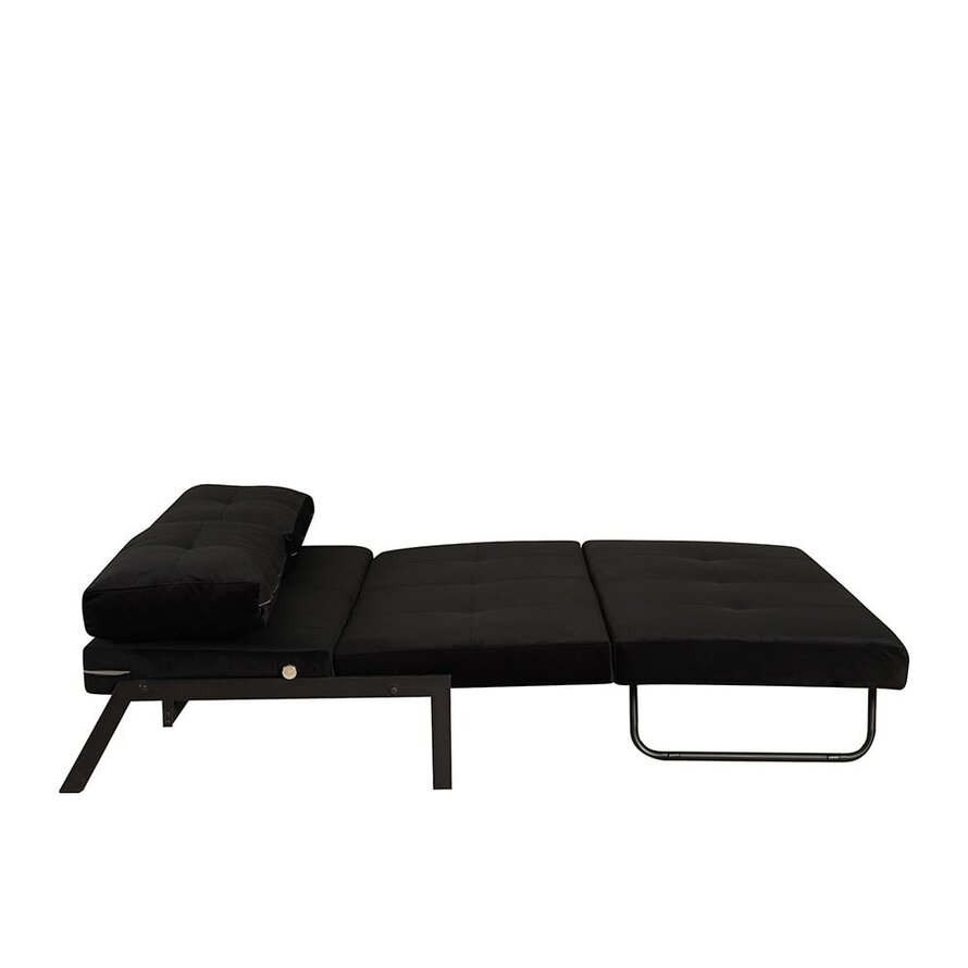 Schlafsofa 2-Sitzer Mikko Samt schwarz