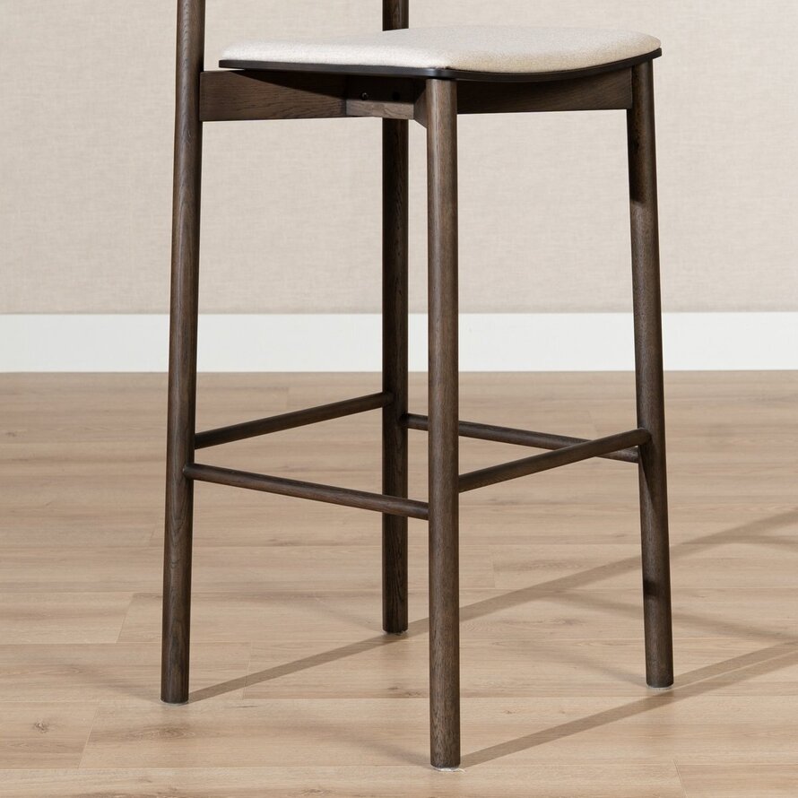 Barhocker Jane Eiche dunkel/off white 80 cm