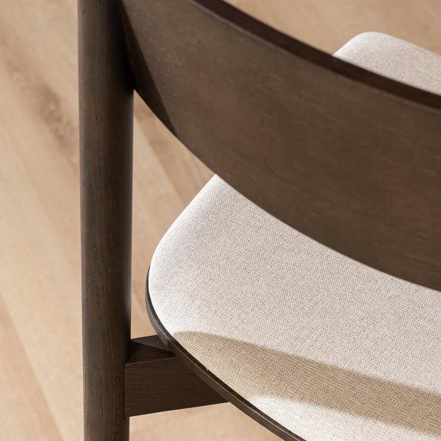 Barhocker Jane Eiche dunkel/off white 80 cm