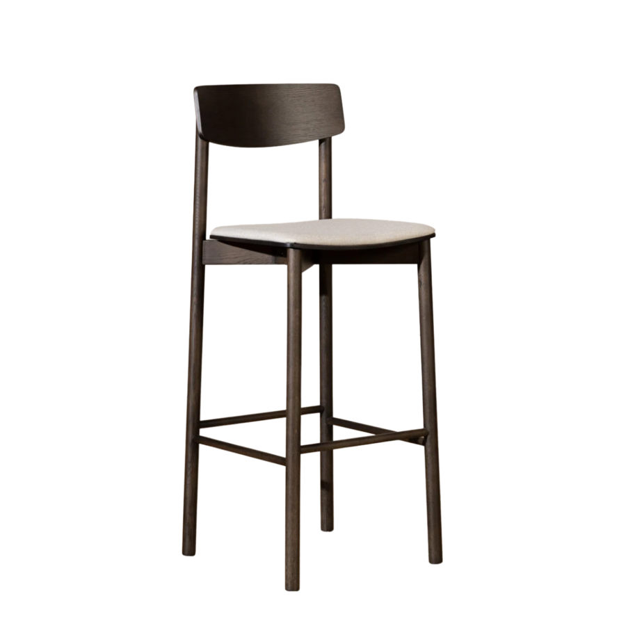 Barhocker Jane Eiche dunkel/off white 80 cm
