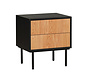 Nachttisch Yoka schwarz / Eiche hell 2 Schubladen