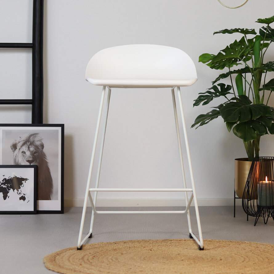 Gastro Barhocker Erica skandinavisch Design weiß 66 cm