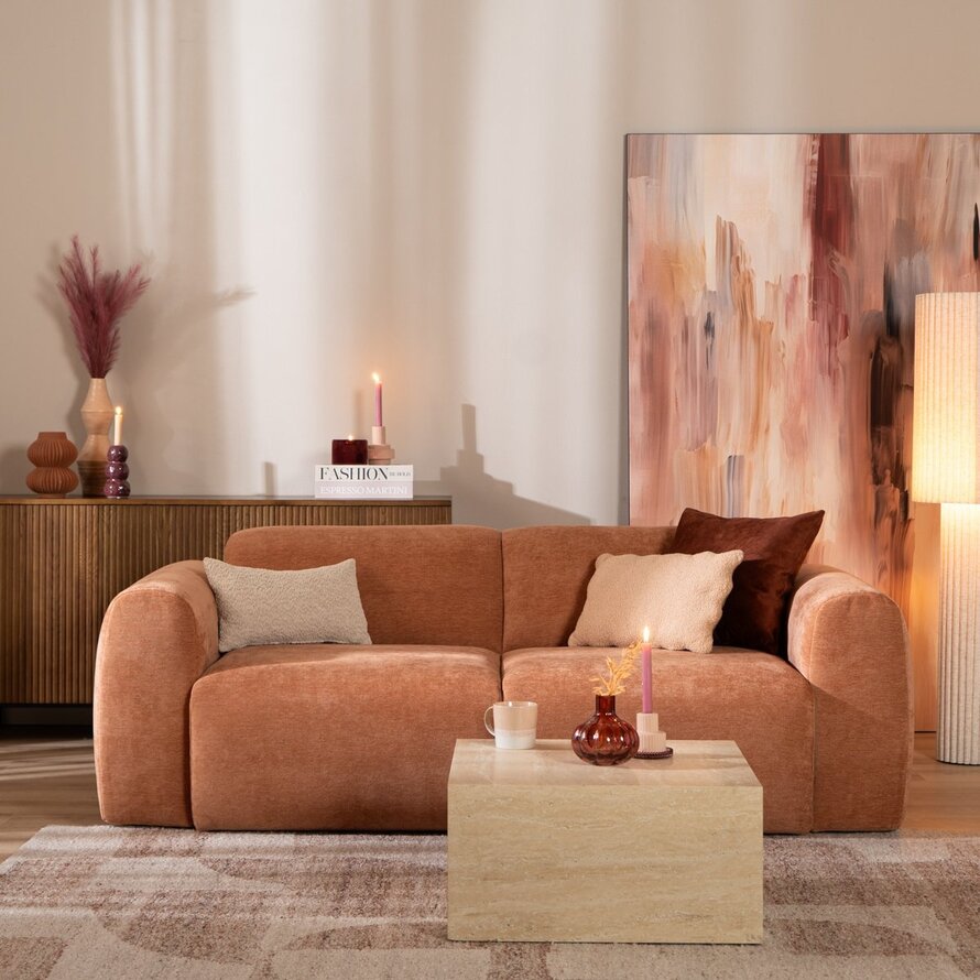 Sofa Maine 2,5 Sitzer Stoff terrakotta