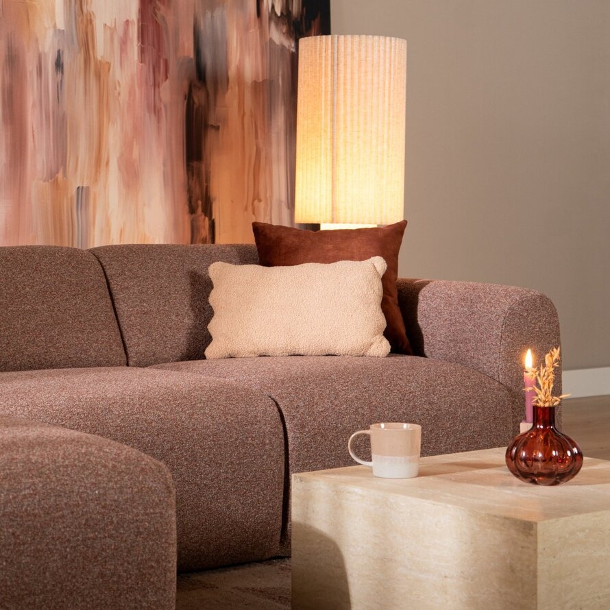 Ecksofa Maine Bouclé rot/rosa links