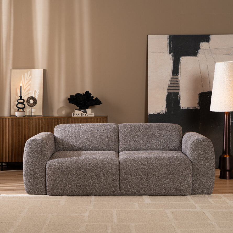 Sofa Maine 2,5 Sitzer Bouclé braun/grau