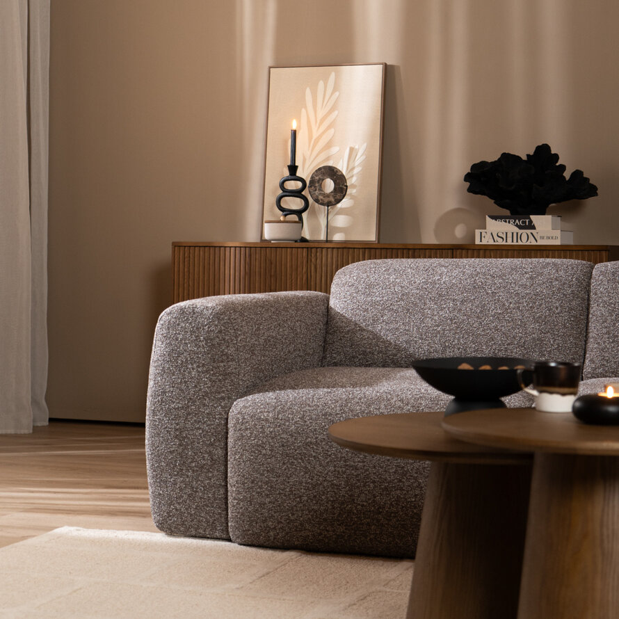 Sofa Maine 2,5 Sitzer Bouclé braun/grau