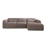 Bronx71 Ecksofa Maine Bouclé braun/grau rechts