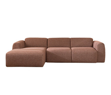 Bronx71 Ecksofa Maine Bouclé rot/rosa links