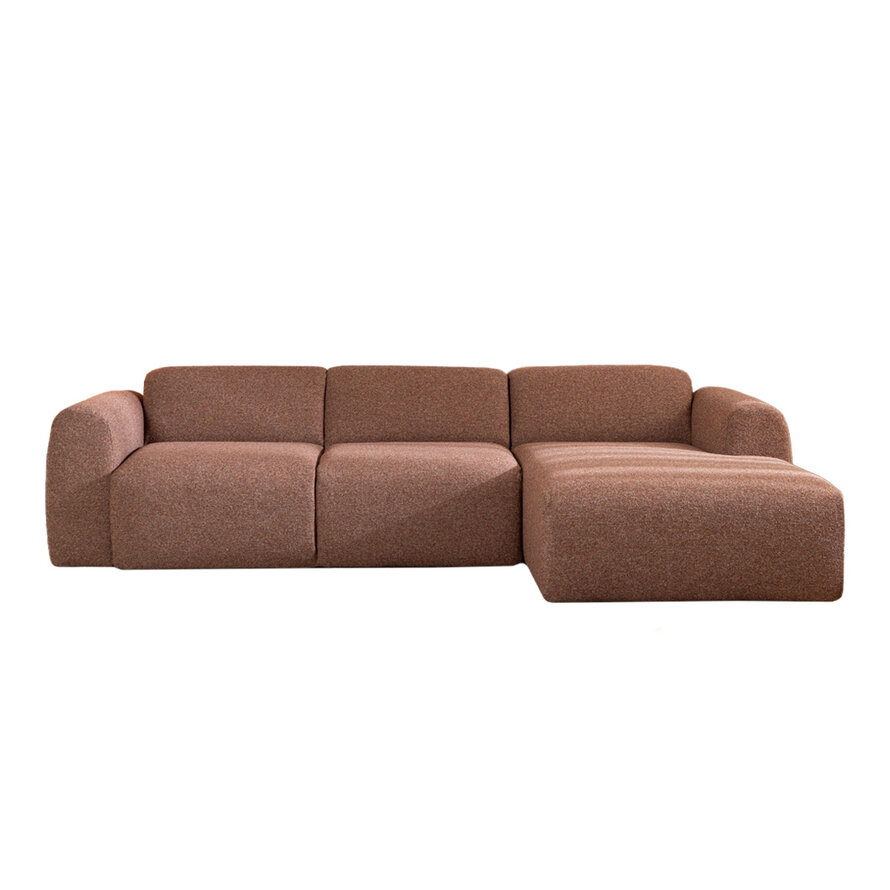 Ecksofa Maine Bouclé rot/rosa rechts