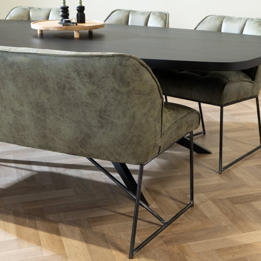 Esszimmerbank Mikrofaser Abel grün 155 cm