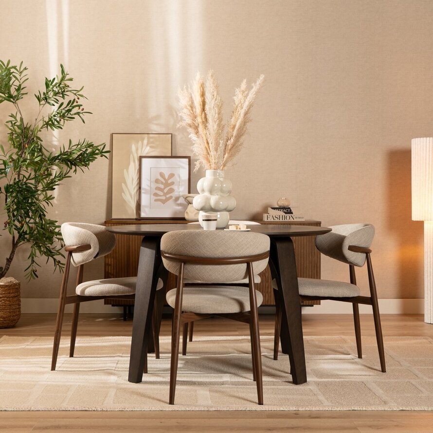 Stuhl Lara Leinen taupe