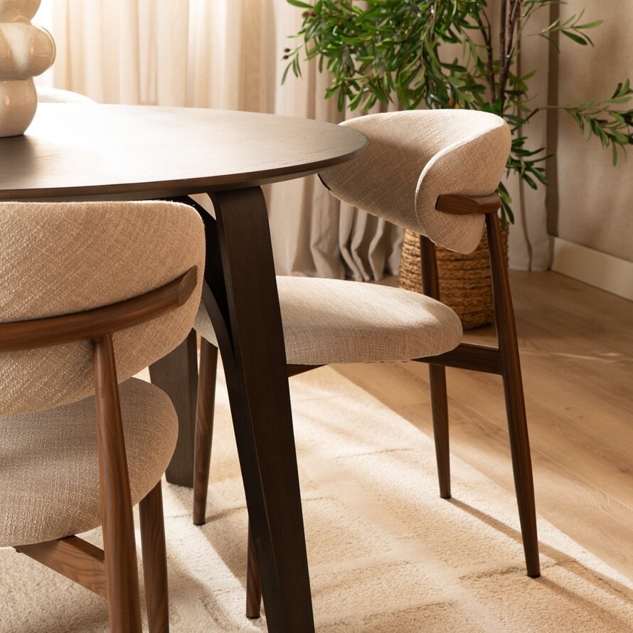 Stuhl Lara Leinen taupe