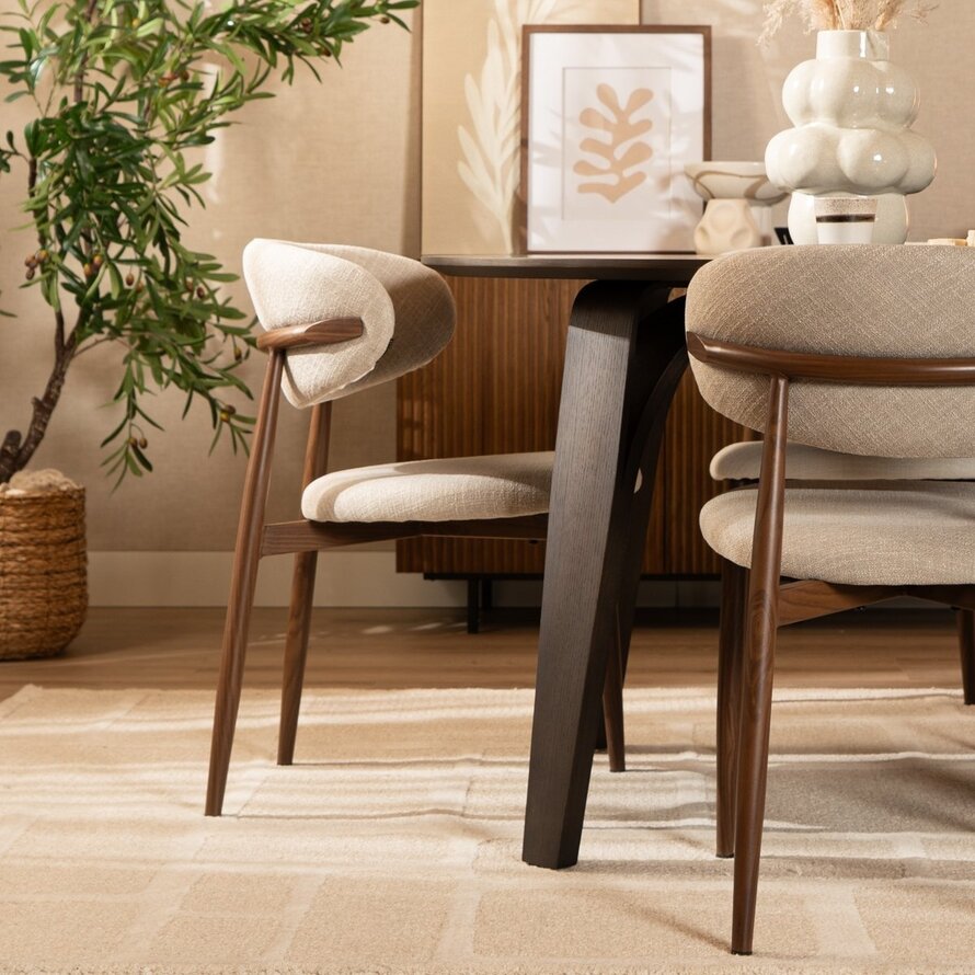 Stuhl Lara Leinen taupe