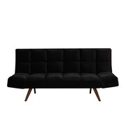 Bronx71 Schlafsofa 1,5-Sitzer Timo Samt schwarz