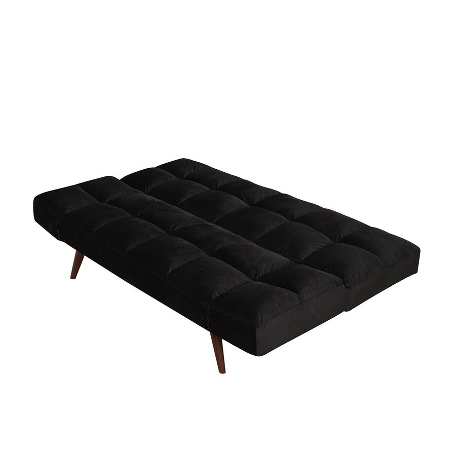Schlafsofa 1,5-Sitzer Timo Samt schwarz