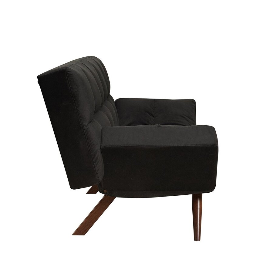 Schlafsofa 1,5-Sitzer Timo Samt schwarz