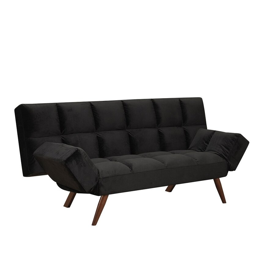 Schlafsofa 1,5-Sitzer Timo Samt schwarz