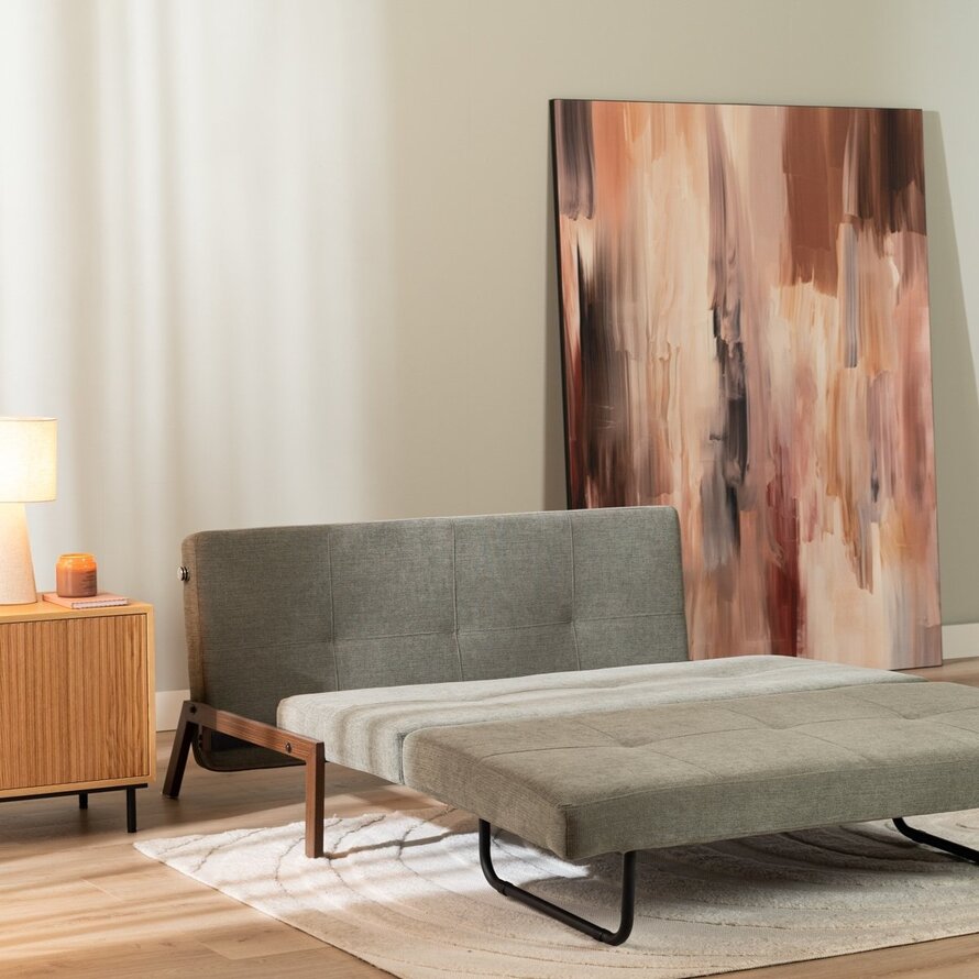 Schlafsofa 2-Sitzer Mikko Samt schwarz