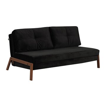 Bronx71 Schlafsofa 2-Sitzer Mikko Samt schwarz