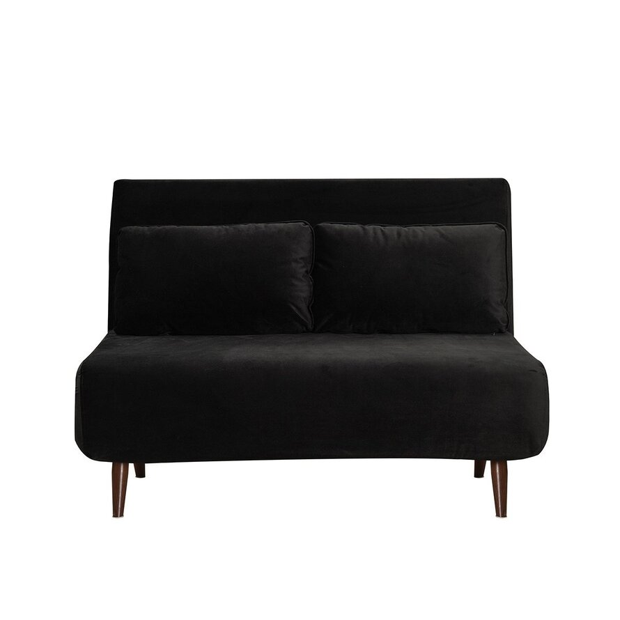 Schlafsofa 1,5-Sitzer Kristian Samt schwarz