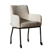 Bronx71 Stuhl Finn auf Rollen Chenille beige